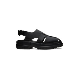Black Leather Sandals 231221M234001