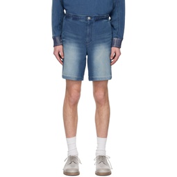 Blue Faded Shorts 231221M193012