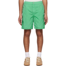Green Embroidered Shorts 231221M193010