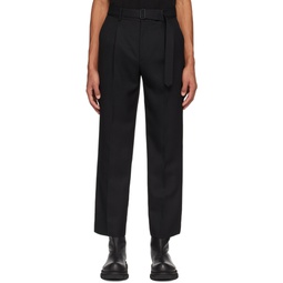 Black Belted Trousers 231221M191031