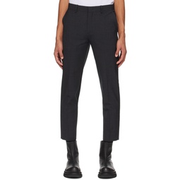 Gray Straight Trousers 231221M191009