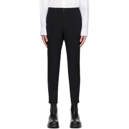 Black Piped Trousers 231221M191010
