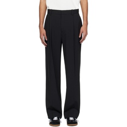 Black One Tuck Trousers 241221M191025