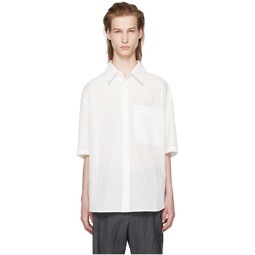 White Crinkled Shirt 241221M192008