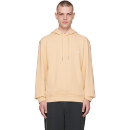 Yellow Embroidered Hoodie 222221M202016