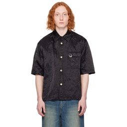 Black Garment Dyed Shirt 241221M192010
