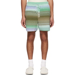 Multicolor Striped Shorts 231221M193000
