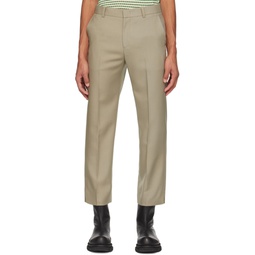 Beige Tapered Trousers 231221M191015