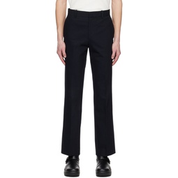 Navy Straight Trousers 231221M191017