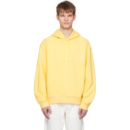 Yellow Embroidered Hoodie 231221M202002