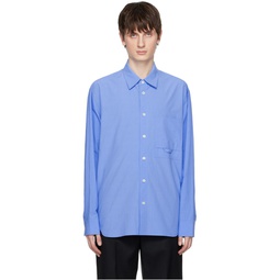 Blue Embrodiered Shirt 231221M192002