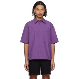 Purple Drawstring Shirt 231221M192022