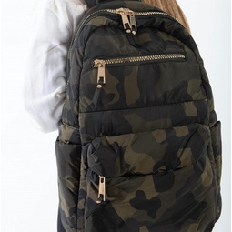 quilted nylon backpack in camo
