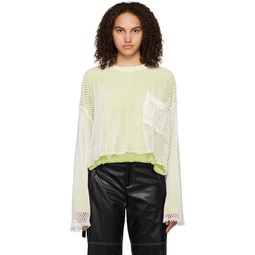 White   Green Cropped Sweater 222699F096001