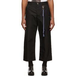 Black Cropped Work Trousers 221699M191007