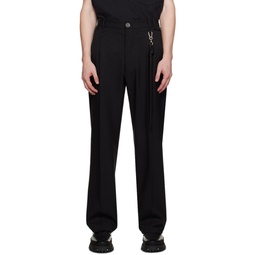 Black Pleated Trousers 232699M191000
