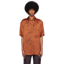 Orange Spread Collar Shirt 231699M192005