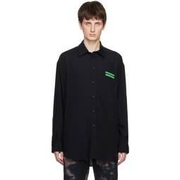 Black Pleated Box Shirt 231699M192014