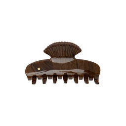 Brown Small Fan Shell Claw Hair Clip 241942F018022