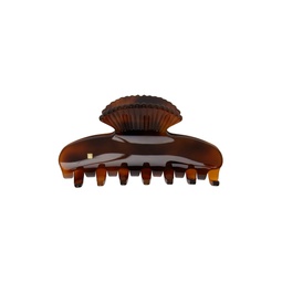 Brown Small Fan Shell Claw Hair Clip 241942F018023
