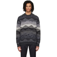 Gray Abstract Sweater 241433M201002