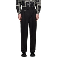 Black Pleated Trousers 231433M191002