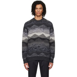 Gray Abstract Sweater 241433M201002