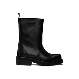 Black Delaware Croco Boots 241621M228000