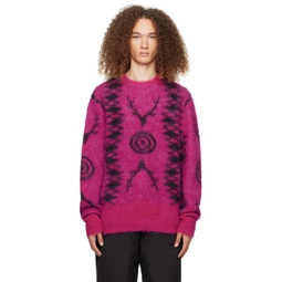 Pink Jacquard Sweater 232294M201001