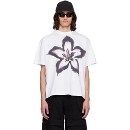 White Floral T Shirt 241205M213005