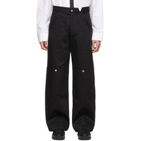 Black Cotton Cargo Pants 221205M188026