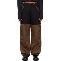 Black   Brown Cargo Trousers 222205F087000