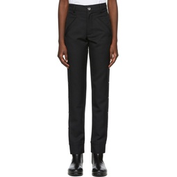 Black Polyester Trousers 221205F087006