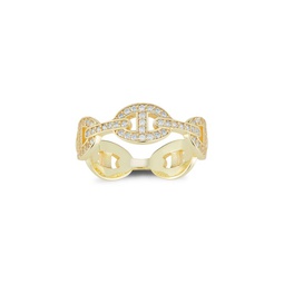 14K Goldplated Sterling Silver & Cubic Zirconia Mariner Ring