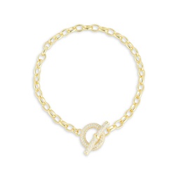 Goldplated Sterling Silver & Cubic Zirconia Toggle Bracelet