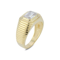 14K Goldplated Sterling Silver & Cubic Zirconia Dome Ring