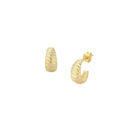 14K Goldplated Sterling Silver Croissant Huggie Hoop Earrings
