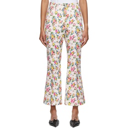 Pink Printed Trousers 221301F087011