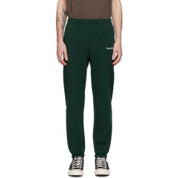 Green Embroidered Sweatpants 241446M190004