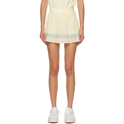 Off White Pleated Miniskirt 232446F090000
