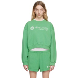 Green Regal Cropped Sweatshirt 231446F098038