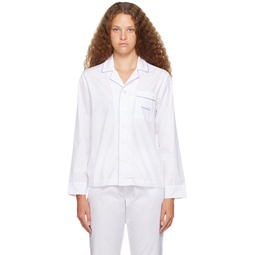 White Serif Pyjama Shirt 231446F079000