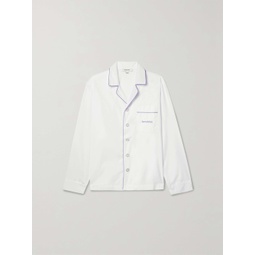 SPORTY & RICH Carter piped embroidered cotton-poplin shirt