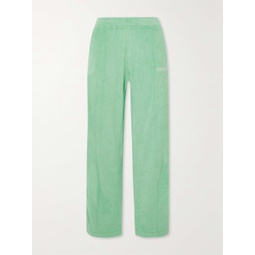 SPORTY & RICH Rizzoli embroidered washed cotton-terry track pants