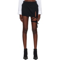 Black Strap Mini Skirt 232986F090003