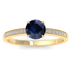 1 1/4 carat sapphire and diamond ring in 14k yellow gold