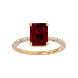 2 1/3 carat ruby and diamond ring in 14 karat yellow gold