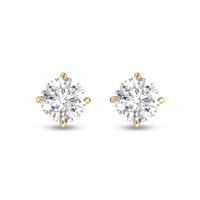 lab grown 1/2 carat round solitaire diamond earrings in 14k yellow gold