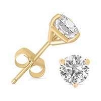 1.50 carat tw lab grown diamond martini set round earrings in 14k yellow gold
