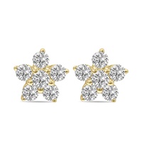 1/2 ctw star lab grown diamond earrings in 10k yellow gold f-g color, vs1- vs2 clarity